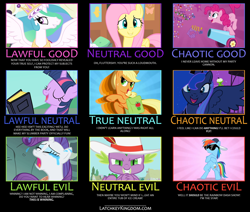 Size: 1000x847 | Tagged: safe, applejack, fluttershy, pinkie pie, princess celestia, princess luna, rainbow dash, rarity, spike, twilight sparkle, alicorn, dragon, earth pony, pegasus, pony, unicorn, alignment chart