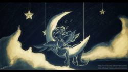 Size: 1920x1080 | Tagged: safe, artist:col762nel, princess luna, alicorn, pony, cloud, cloudy, monochrome, moon, scenery, solo, tangible heavenly object, wallpaper