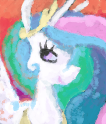 Size: 1800x2100 | Tagged: safe, artist:thornthurs, princess celestia, alicorn, pony, bust, crown, female, horn, mare, multicolored mane, solo, white coat