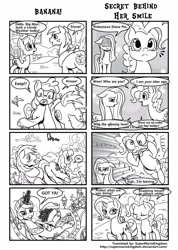 Size: 1819x2551 | Tagged: safe, artist:mrs1989, big macintosh, cheerilee, pinkie pie, princess celestia, rarity, alicorn, earth pony, pony, unicorn, cheerimac, male, monochrome, shipper on deck, shipping, stallion, straight