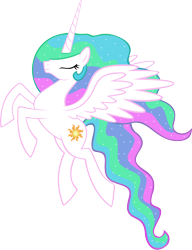 Size: 4491x5837 | Tagged: safe, artist:rose5tar, princess celestia, alicorn, pony, absurd resolution, female, mare, simple background, solo, transparent background, vector