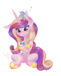 Size: 800x1000 | Tagged: safe, artist:ni-xi, princess cadance, alicorn, pony, flower, solo, younger