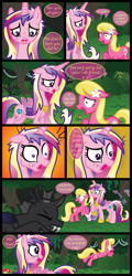 Size: 2423x5042 | Tagged: safe, artist:inkrose98, lily, lily valley, princess cadance, alicorn, changeling, pony, comic:shapeless sun, comic, the horror, tumblr