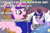 Size: 614x405 | Tagged: safe, princess cadance, twilight sparkle, unicorn twilight, alicorn, pony, unicorn, fanfic:my little dashie, bed, bedtime story, blanket, book, bow, cadance's bedtime stories, chair, detailed background, duo, duo female, exploitable meme, fanfic, female, females only, filly, filly twilight sparkle, hair bow, hoof hold, horn, image macro, looking at each other, looking up, meme, multicolored mane, open mouth, pillow, pink coat, pink wings, purple coat, purple eyes, reading, sitting, smiling, spread wings, text, wings, younger