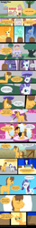 Size: 785x4888 | Tagged: safe, artist:despisedandbeloved, derpibooru import, applejack, blues, caramel, carrot top, golden harvest, lyra heartstrings, noteworthy, rarity, earth pony, pony, unicorn, comic:caramel's story, carajack, comic, female, male, shipping, straight