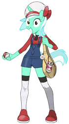 Size: 636x1137 | Tagged: safe, lyra heartstrings, anthro, crossover, kotone, lyra (pokemon), namesake, pokémon, pun, skinny