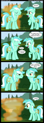 Size: 955x2653 | Tagged: safe, artist:veggie55, guyra, lyra heartstrings, pony, unicorn, comic, magic, rule 63, time loop, time travel