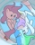 Size: 700x900 | Tagged: source needed, safe, artist:kloudmutt, pinkie pie, princess celestia, alicorn, earth pony, pony, clothes, panties, ribbon, sock, underwater, underwear, washing machine, wet