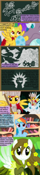 Size: 1120x4830 | Tagged: safe, artist:beavernator, princess celestia, rainbow dash, oc, alicorn, dragon, pegasus, pony, armor, aurelia, boros legion, chalkboard, comic, egg, female, helmet, magic the gathering, mare, ravnica, royal guard, trostani