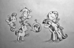 Size: 1280x832 | Tagged: safe, artist:discommunicator, derpibooru import, trixie, twilight sparkle, cosmo, crossover, the fairly oddparents, timmy turner, traditional art, trixie tang, wanda