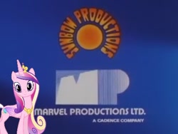 Size: 434x326 | Tagged: safe, princess cadance, alicorn, pony, closing logo, marvel, sunbow, vanity plate