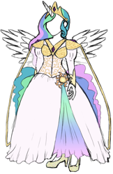 Size: 550x850 | Tagged: safe, artist:cometthemicroraptor, princess celestia, alicorn, pony, clothes, dress, mannequin, solo