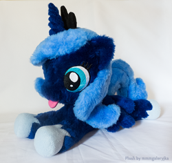 Size: 700x662 | Tagged: safe, artist:mmmgaleryjka, princess luna, alicorn, pony, female, horn, mare, solo, tongue out