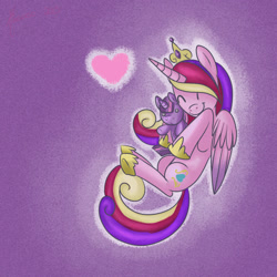 Size: 894x894 | Tagged: safe, artist:fountainstranger, princess cadance, twilight sparkle, alicorn, pony, eyes closed, female, plushie, solo