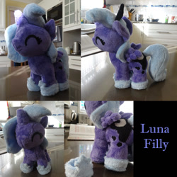 Size: 1000x1000 | Tagged: safe, artist:chibitigre, princess luna, filly, irl, photo, plushie, solo, younger