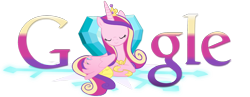 Size: 1800x700 | Tagged: safe, artist:thepatrollpl, princess cadance, alicorn, pony, google, logo, solo, theme