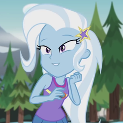 Size: 640x640 | Tagged: safe, derpibooru import, edit, edited screencap, screencap, trixie, equestria girls, legend of everfree, cropped, cute, diatrixes, solo