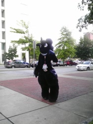 Size: 960x1280 | Tagged: safe, artist:negativefade, nightmare moon, princess luna, bronycon, bronycon 2014, clothes, convention, costume, fursuit, irl, photo