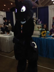 Size: 1024x1371 | Tagged: safe, artist:negativefade, nightmare moon, princess luna, bronycon, bronycon 2014, clothes, costume, fursuit, irl, photo