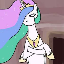 Size: 600x600 | Tagged: safe, artist:hudoyjnik, princess celestia, alicorn, pony, meme, parody, robert downey jr, solo