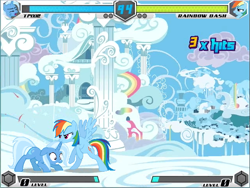 Size: 643x484 | Tagged: safe, derpibooru import, screencap, rainbow dash, trixie, pegasus, pony, fighting is magic, out of context