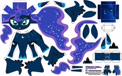 Size: 4070x2555 | Tagged: safe, artist:eljoeydesigns, princess luna, alicorn, pony, belly button, papercraft, paperpony