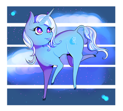 Size: 1024x921 | Tagged: safe, artist:camillaclementine, derpibooru import, trixie, pony, unicorn, female, looking up, mare, solo