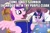 Size: 1012x672 | Tagged: safe, princess cadance, twilight sparkle, unicorn twilight, alicorn, pony, unicorn, art of noise, bed, bedtime story, blanket, book, bow, cadance's bedtime stories, chair, detailed background, duo, duo female, exploitable meme, female, females only, filly, filly twilight sparkle, hair bow, hoof hold, horn, image macro, looking at each other, looking up, max headroom, meme, multicolored mane, obscure reference, open mouth, pillow, pink coat, pink wings, purple coat, purple eyes, reading, sitting, smiling, spread wings, text, wings, younger