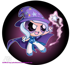 Size: 1100x1000 | Tagged: safe, artist:yokokinawa, derpibooru import, trixie, humanized, parody, simple background, the powerpuff girls, transparent background