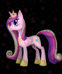 Size: 539x640 | Tagged: safe, artist:sinihi, princess cadance, alicorn, pony, crown, female, horn, mare, multicolored mane, solo