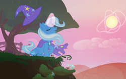 Size: 1680x1050 | Tagged: safe, artist:vest, derpibooru import, trixie, magic, sun