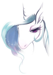 Size: 420x592 | Tagged: safe, artist:pasikon, princess celestia, alicorn, pony, portrait, simple background, solo