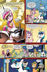 Size: 630x969 | Tagged: safe, idw, 8-bit (character), buck withers, gaffer, gizmo, lemony gem, princess cadance, shining armor, alicorn, earth pony, pegasus, pony, unicorn, neigh anything, spoiler:comic, spoiler:comic11, cadance was a vision, diamond rose, female, idw advertisement, male, mare, meme origin, preview, stallion