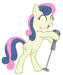 Size: 5241x6209 | Tagged: safe, artist:alanjcastonguay, bon bon, sweetie drops, earth pony, pony, absurd resolution, eyes closed, happy, microphone, simple background, singing, smiling, solo, transparent background, vector