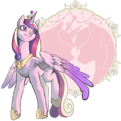 Size: 800x800 | Tagged: safe, artist:idrawweeklypony, princess cadance, alicorn, pony, female, mare, smiling, solo, spread wings