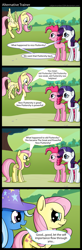 Size: 840x2550 | Tagged: safe, artist:subjectnumber2394, derpibooru import, fluttershy, pinkie pie, rarity, trixie, earth pony, pegasus, pony, unicorn, comic, flutterbitch