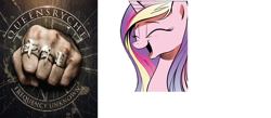 Size: 1500x652 | Tagged: safe, princess cadance, alicorn, pony, cadance laughs at your misery, exploitable meme, meme, metal, obligatory pony