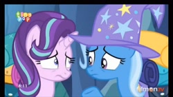 Size: 1920x1080 | Tagged: safe, derpibooru import, screencap, starlight glimmer, trixie, pony, to where and back again