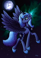 Size: 3682x5208 | Tagged: safe, artist:brainedbysaucepans, princess luna, alicorn, pony, female, horn, mare, s1 luna, solo