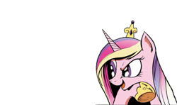 Size: 660x390 | Tagged: safe, idw, princess cadance, alicorn, pony, deeply intrigued cadance, exploitable, solo, template