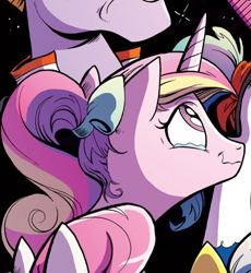 Size: 514x559 | Tagged: safe, idw, princess cadance, alicorn, pony, spoiler:comic, crying, liquid pride, wavy mouth