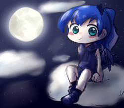 Size: 1280x1109 | Tagged: safe, artist:gyaheung, princess luna, human, cloud, cloudy, humanized, moon, solo