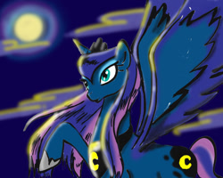 Size: 1024x819 | Tagged: safe, artist:no-shining-knight, princess luna, alicorn, pony, female, horn, mare, simple background, solo