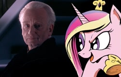 Size: 449x286 | Tagged: safe, idw, princess cadance, alicorn, pony, deeply intrigued cadance, emperor palpatine, meme, revenge of the sith, star wars, the tragedy of darth plagueis the wise