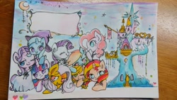 Size: 1200x675 | Tagged: safe, artist:naginiko, derpibooru import, applejack, fluttershy, pinkie pie, rainbow dash, rarity, starlight glimmer, sunset shimmer, trixie, twilight sparkle, twilight sparkle (alicorn), alicorn, earth pony, pegasus, pony, unicorn, mane nine, mane six