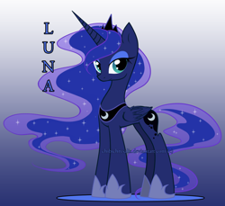 Size: 1024x940 | Tagged: safe, artist:chibichrysalis, princess luna, alicorn, pony, looking at you, smiling, solo