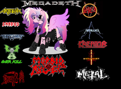 Size: 1324x980 | Tagged: safe, princess cadance, alicorn, pony, anthrax, death (band), exodus (band), hypocrisy, kreator, megadeth, metal, metallica, morbid angel, overkill (band), slayer, testament, thrash metal