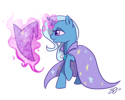 Size: 1244x1000 | Tagged: safe, artist:probablyfakeblonde, derpibooru import, trixie, pony, unicorn, female, mare, smiling, solo