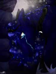 Size: 512x680 | Tagged: safe, artist:hershy-kisses, princess luna, alicorn, pony, crying, female, horn, mare, solo