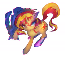 Size: 2000x1781 | Tagged: safe, artist:girlsay, sunset shimmer, pony, unicorn, boots, clothes, jacket, pixiv, solo, the coats are off